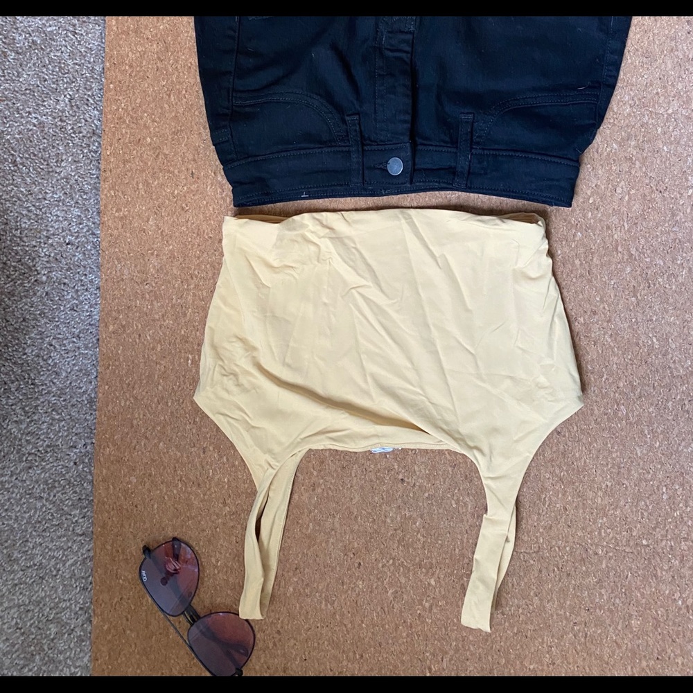 yellow garage tank top worn once